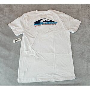 Quiksilver Boys Graphic T-Shirt Youth L 14 White Patriot Cotton Crew Tee